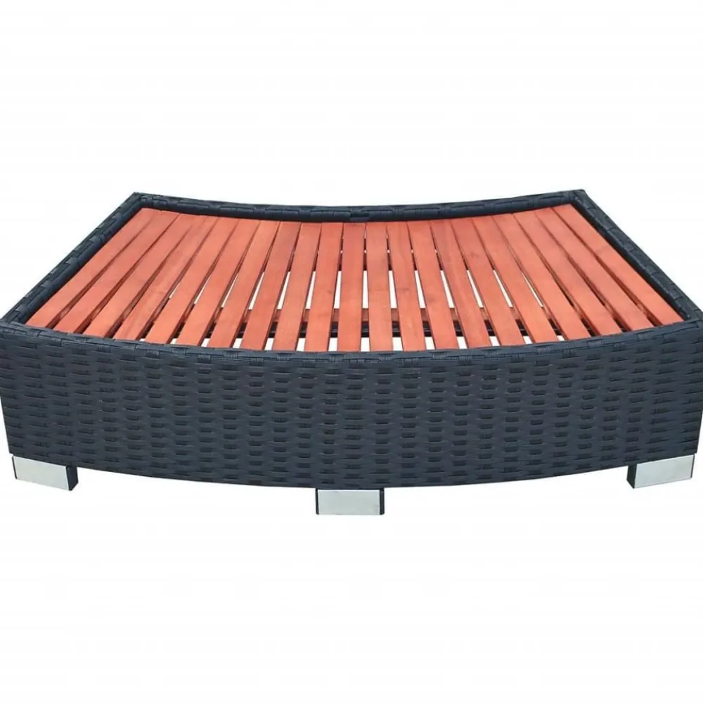 Clearance FinePRICE Porealtaan porras polyrottinki 92x45x25 cm musta