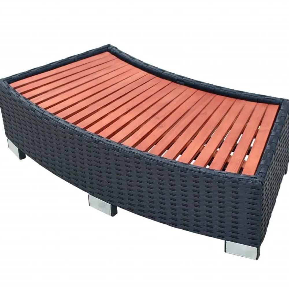 Clearance FinePRICE Porealtaan porras polyrottinki 92x45x25 cm musta