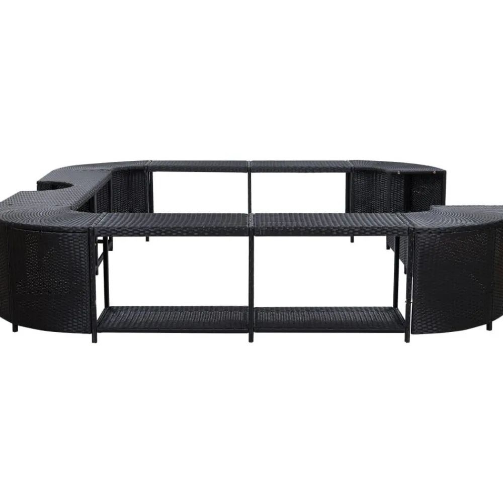 Outlet FinePRICE Porealtaan reunus neliö musta 268x268x55 cm polyrottinki