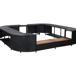 Outlet FinePRICE Porealtaan reunus neliö musta 268x268x55 cm polyrottinki