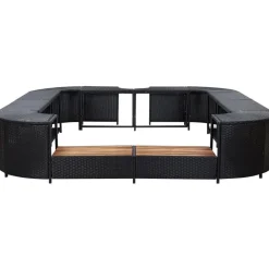 Outlet FinePRICE Porealtaan reunus neliö musta 268x268x55 cm polyrottinki