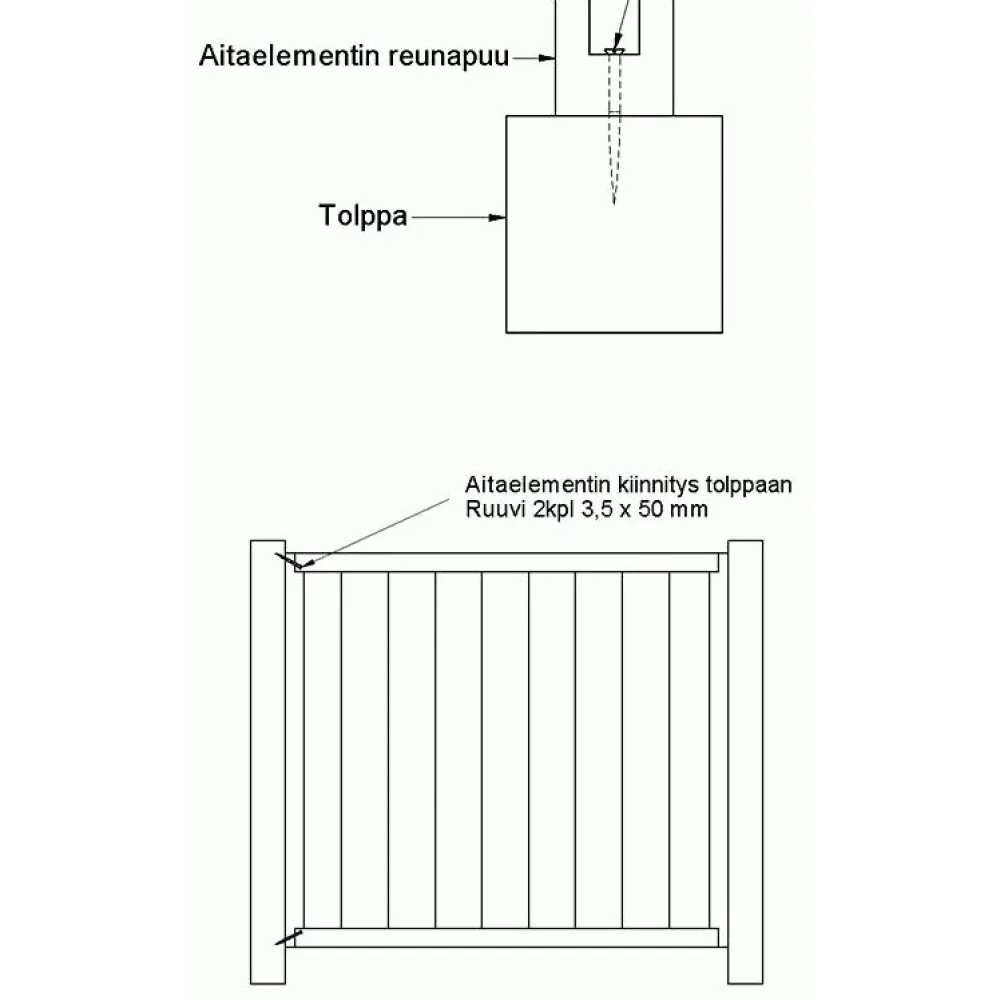 Best Tammiston puu Porttielementti Lehtoharju A31 900x800 mm suora pystylauta + vinoristikko vihreä