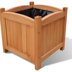 Outlet FinePRICE Puinen korotettu kukkalaatikko 30 x 30 x 30 cm 2 sarja