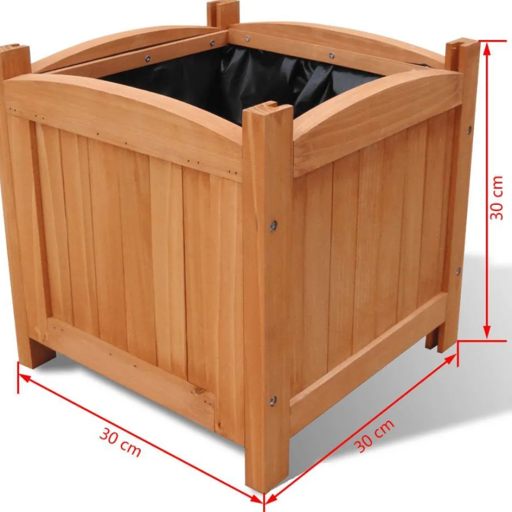 Outlet FinePRICE Puinen korotettu kukkalaatikko 30 x 30 x 30 cm 2 sarja