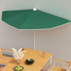 Online FinePRICE Puoliaurinkovarjo tangolla 180x90 cm vihreä