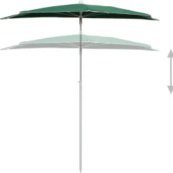 Online FinePRICE Puoliaurinkovarjo tangolla 180x90 cm vihreä