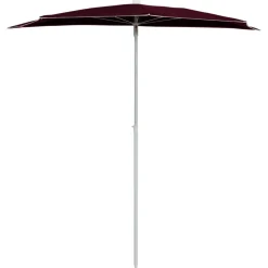Outlet FinePRICE Puoliaurinkovarjo tangolla 180x90 cm viininpunainen