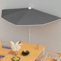 Best FinePRICE Puoliaurinkovarjo tangolla 180x90 cm antrasiitti