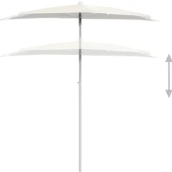 Online FinePRICE Puoliaurinkovarjo tangolla 180x90 cm hiekka