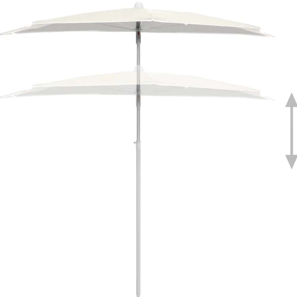 Online FinePRICE Puoliaurinkovarjo tangolla 180x90 cm hiekka