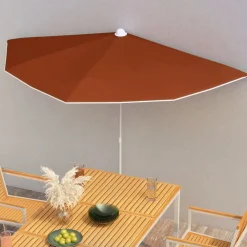 Sale FinePRICE Puoliaurinkovarjo tangolla 180x90 cm terrakotta