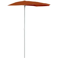 Sale FinePRICE Puoliaurinkovarjo tangolla 180x90 cm terrakotta