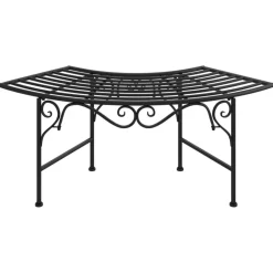 Clearance FinePRICE Puunreunuspenkki 113 cm musta teräs (18826)
