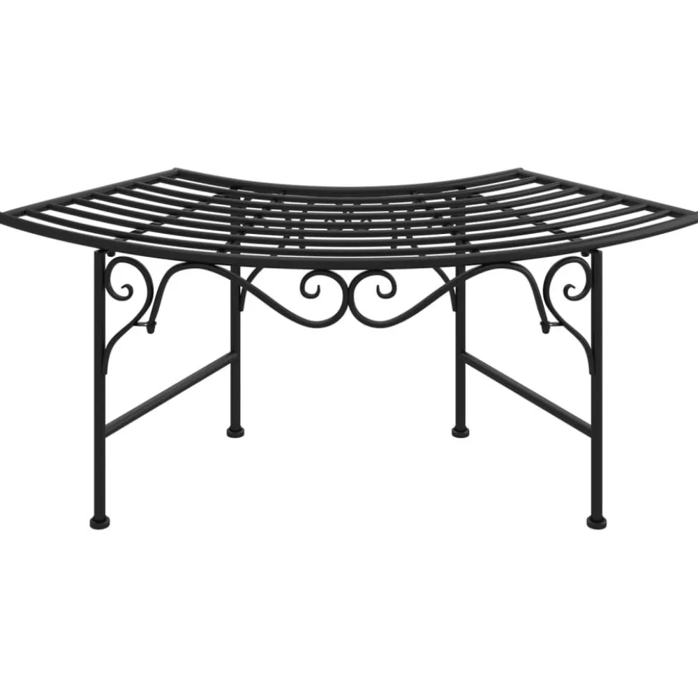 Clearance FinePRICE Puunreunuspenkki 113 cm musta teräs (18826)