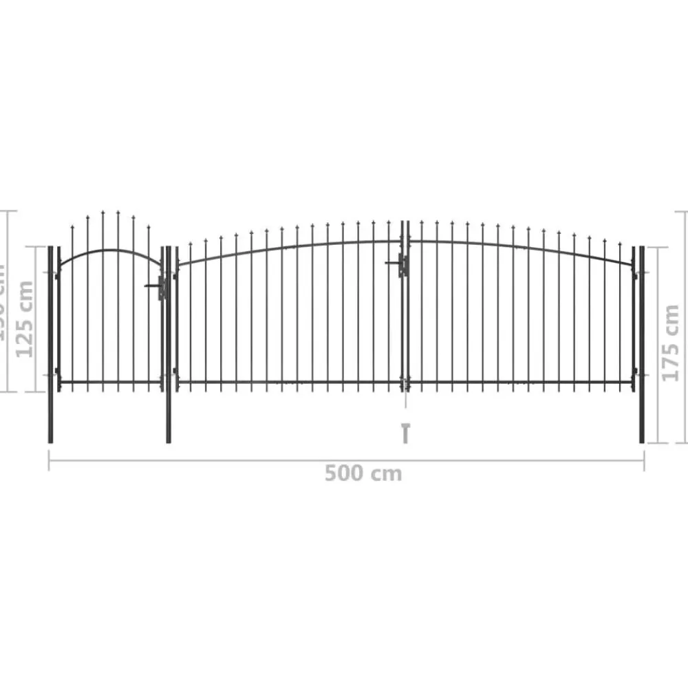 Online FinePRICE Puutarha-aidan portti keihäskärjillä 5x2m musta