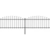 Sale FinePRICE Puutarha-aita keihäskärjillä teräs (0.5-0.75)x3.4m musta
