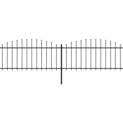 Sale FinePRICE Puutarha-aita keihäskärjillä teräs (0.5-0.75)x3.4m musta