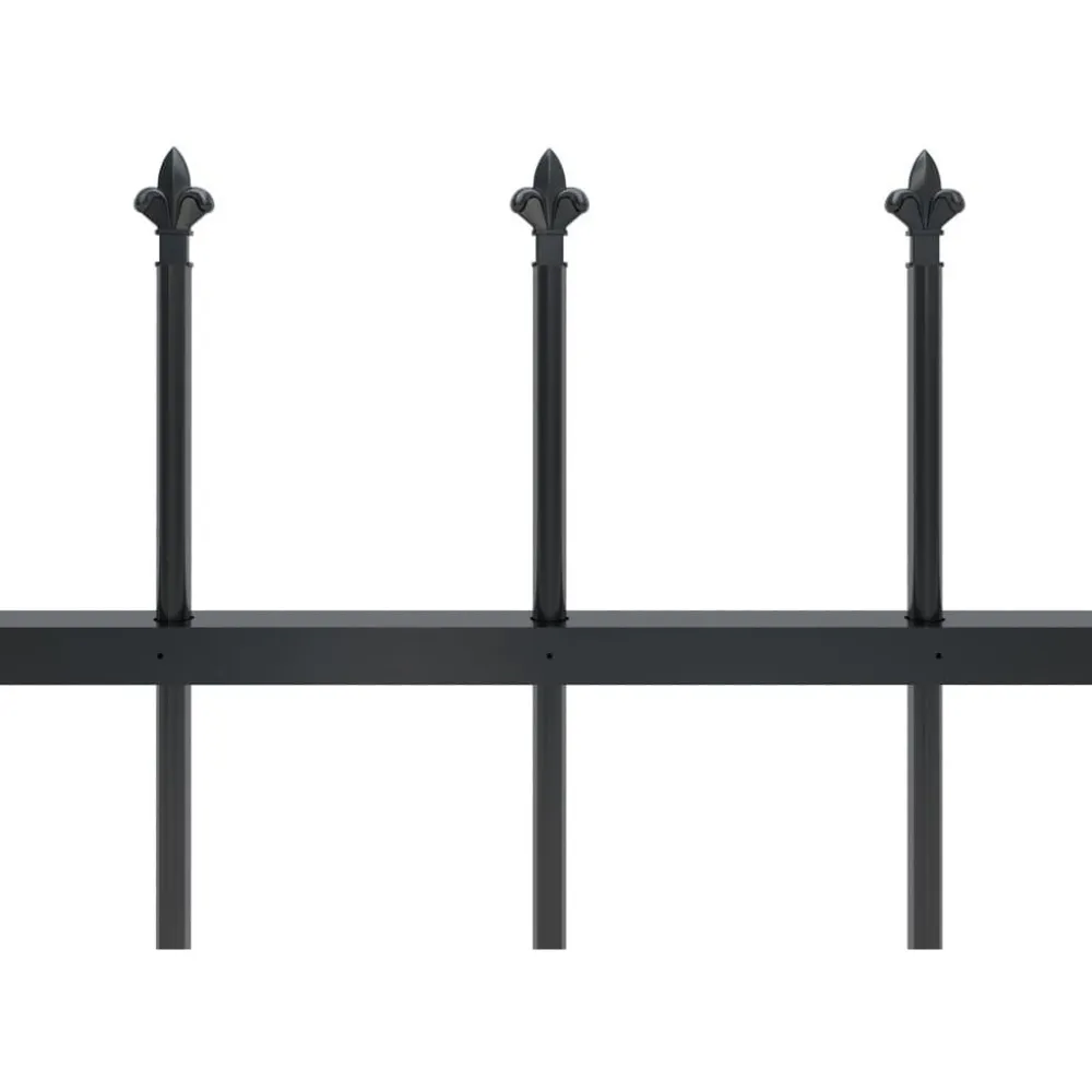 Best FinePRICE Puutarha-aita keihäskärjillä 8.5x1.5m teräs musta