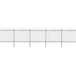 Best FinePRICE Puutarha-aita keihäskärjillä 8.5x1.5m teräs musta