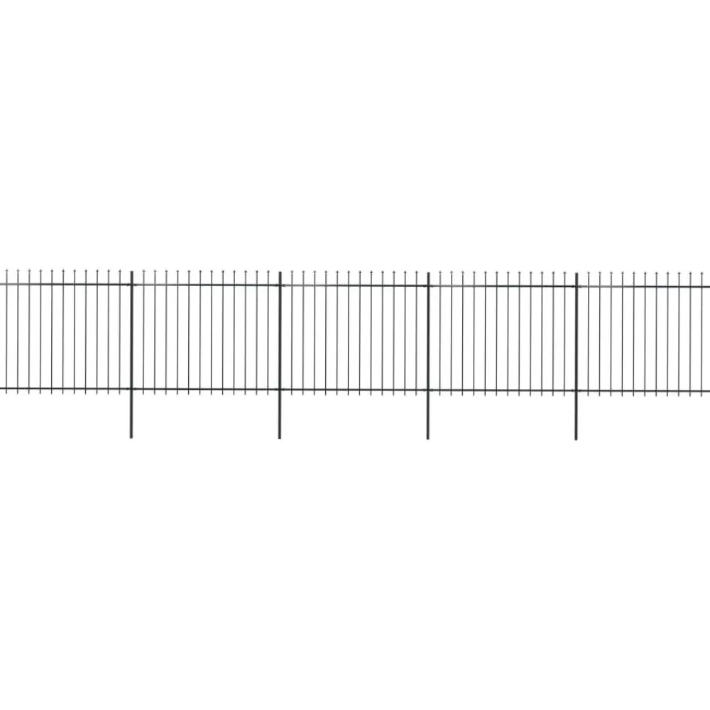 Best FinePRICE Puutarha-aita keihäskärjillä 8.5x1.5m teräs musta