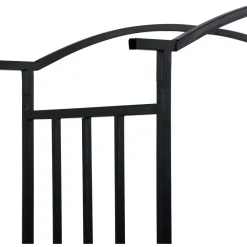 FinePRICE Puutarhakaari penkillä musta 114x45x205 cm rauta