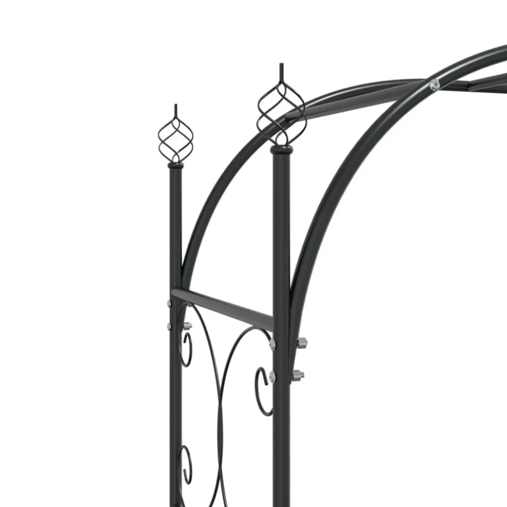 Outlet FinePRICE Puutarhakaari portilla 108x45x235 cm teräs musta
