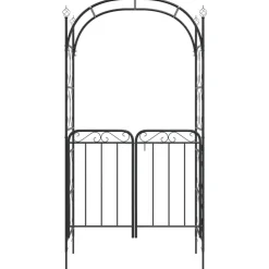Outlet FinePRICE Puutarhakaari portilla 108x45x235 cm teräs musta