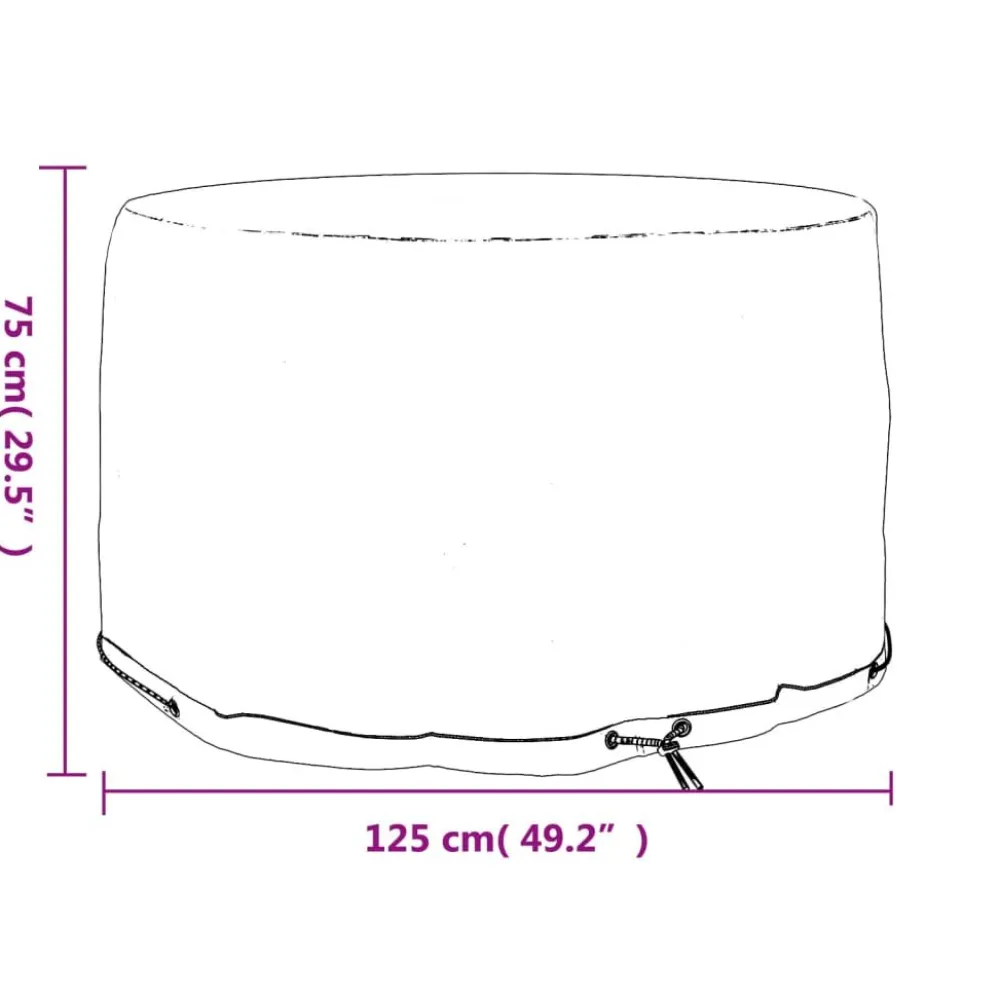 Clearance FinePRICE Puutarhakalusteiden suoja 6 purjerengasta Ø125x75 cm pyöreä