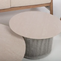 Home4you Puutarhakalustesetti DIANA sohva, 2 nojatuolia ja 2 pöytää, beige
