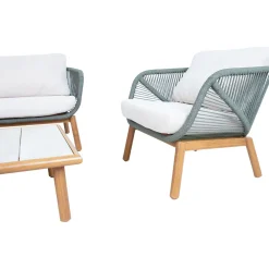 Outlet Home4you Puutarhakalustesetti TUXEDO pöytä, sohva ja 2 tuolia, vihreä