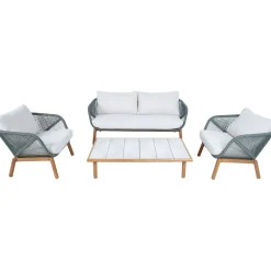 Outlet Home4you Puutarhakalustesetti TUXEDO pöytä, sohva ja 2 tuolia, vihreä