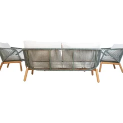 Outlet Home4you Puutarhakalustesetti TUXEDO pöytä, sohva ja 2 tuolia, vihreä