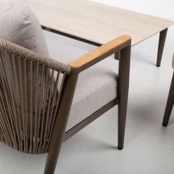 Online Home4you Puutarhakalustesetti DELIA pöytä, sohva ja 2 tuolia, beige