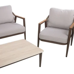 Online Home4you Puutarhakalustesetti DELIA pöytä, sohva ja 2 tuolia, beige