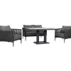 Clearance Home4you Puutarhakalustesetti BRISTOL pöytä, sohva ja 2 tuolia, harmaa