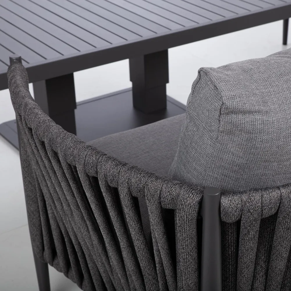 Clearance Home4you Puutarhakalustesetti BRISTOL pöytä, sohva ja 2 tuolia, harmaa