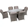 Clearance Home4you Puutarhakalustesetti TRENTO pöytä ja 6 tuolia, harmaa