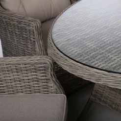 Clearance Home4you Puutarhakalustesetti TRENTO pöytä ja 6 tuolia, harmaa