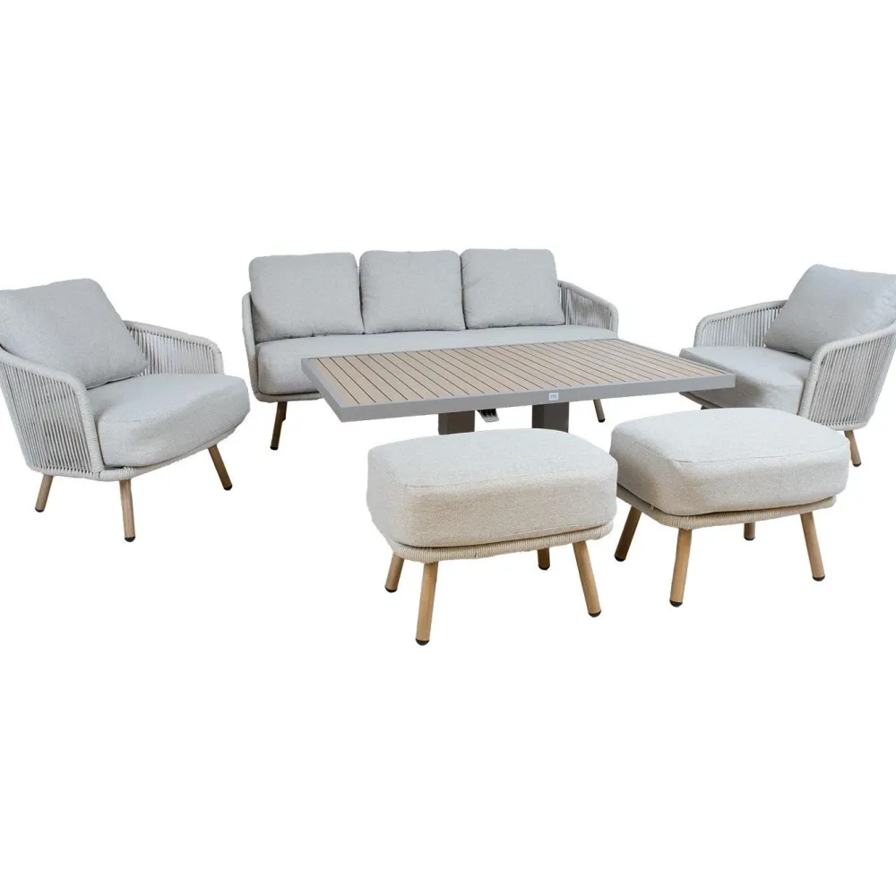 Outlet Home4you Puutarhakalustesetti MALISE 6-osainen, beige