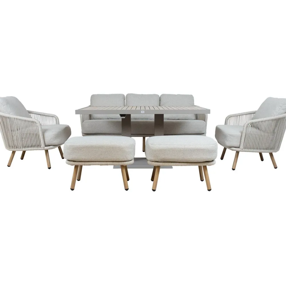 Outlet Home4you Puutarhakalustesetti MALISE 6-osainen, beige