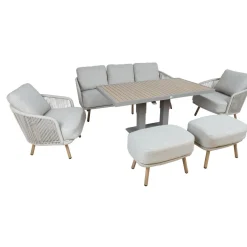 Outlet Home4you Puutarhakalustesetti MALISE 6-osainen, beige