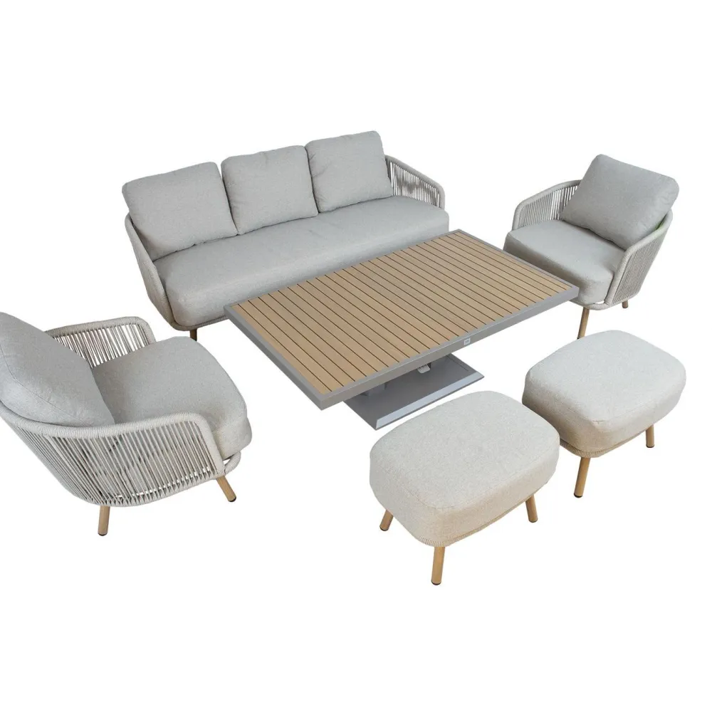 Outlet Home4you Puutarhakalustesetti MALISE 6-osainen, beige