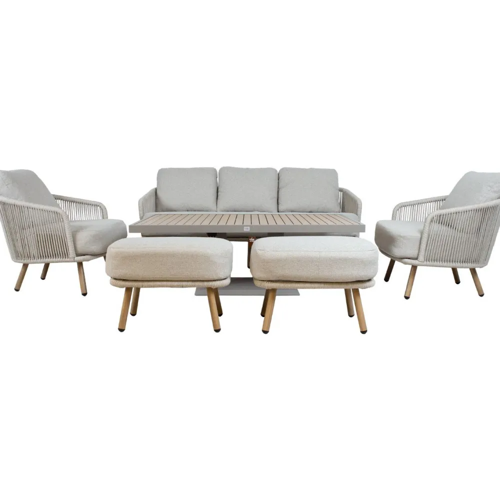 Outlet Home4you Puutarhakalustesetti MALISE 6-osainen, beige