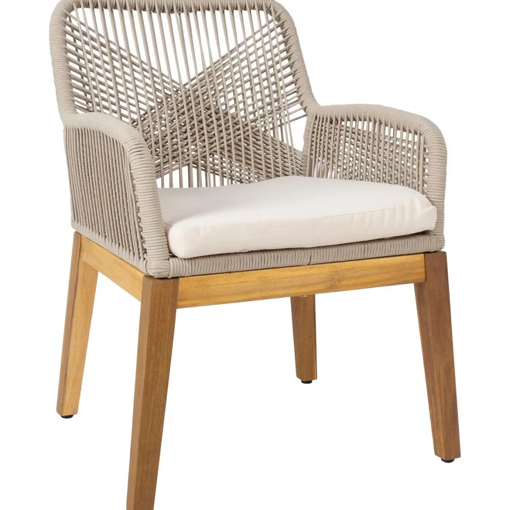 Home4you Puutarhakalustesetti FLORIDA pöytä ja 4 tuolia, beige