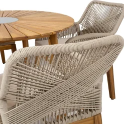 Home4you Puutarhakalustesetti FLORIDA pöytä ja 4 tuolia, beige