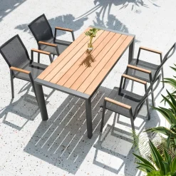 New Home4you Puutarhakalustesetti TAMPERE pöytä ja 4 tuolia