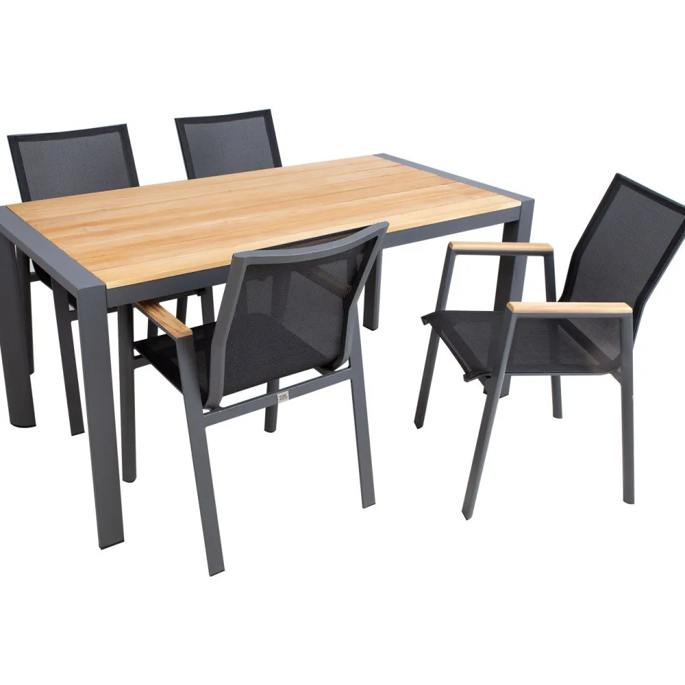 New Home4you Puutarhakalustesetti TAMPERE pöytä ja 4 tuolia