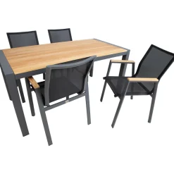 New Home4you Puutarhakalustesetti TAMPERE pöytä ja 4 tuolia