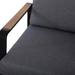 New Home4you Puutarhakalustesetti LONA pöytä, sohva ja 2 tuolia, harmaa/musta