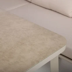 New Home4you Puutarhakalustesetti UPLAND pöytä ja kulmasohva, beige